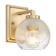 Golden 3094-BA1 BCB-ALA - Yep by Golden Lighting Elliott 1-light Vanity in Brushed Champagne Brass and Clear Alabaster Glass
